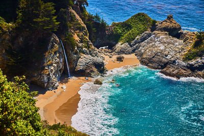 High angle view of beach