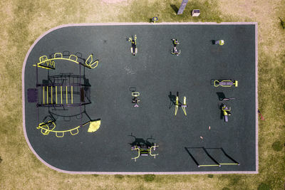 High angle view of outdoor gym