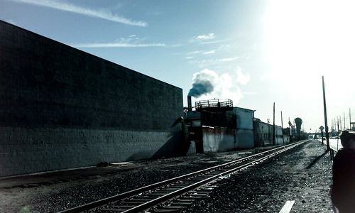 Railroad track at sunset