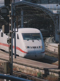 Train on railroad station