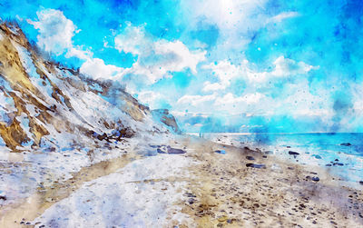 Panoramic shot of sea waves