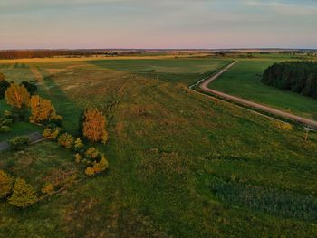 Scenic view of land against sky