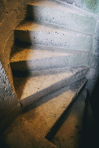 High angle view of shadow on wall