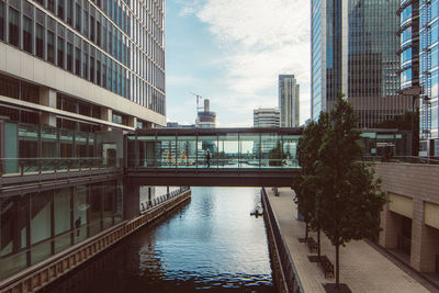 Modern buildings against sky in city