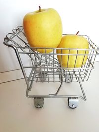 Close-up of apple on white background