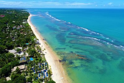 High angle view of beach against sky