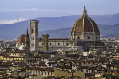 Panoramic view of florence with cattedrale di santa maria del fiore from piazzale michelangelo