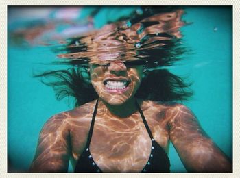 Portrait of woman in water