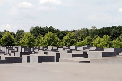 View of cemetery against sky