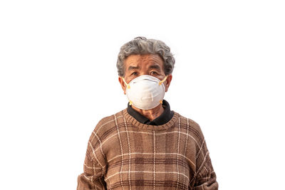 Portrait of a man against white background