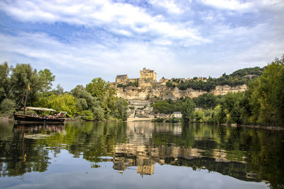 Reflection of building in lake