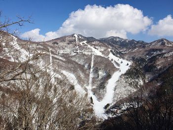 Low angle view of mountain against sky