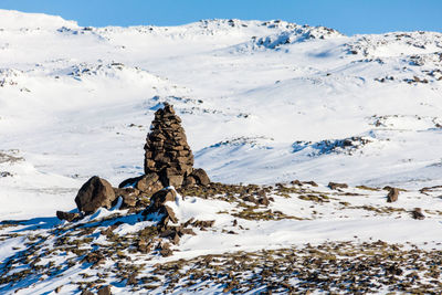 View of a snow covered land