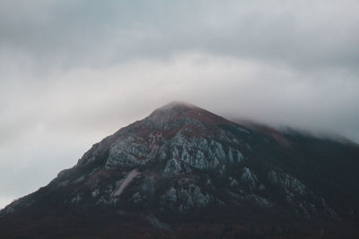 Low angle view of mountain against sky