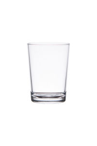 Close-up of empty glass against white background