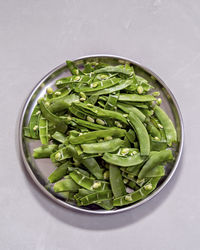 High angle view of food in bowl on table