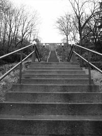 View of stairs against clear sky