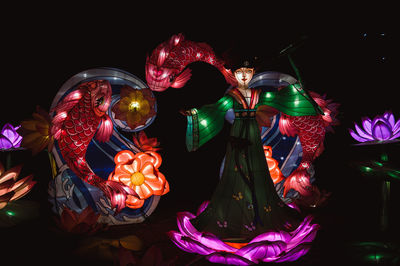 Close-up of illuminated christmas decoration