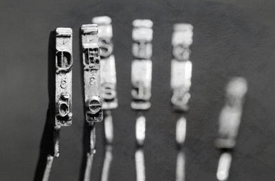 Close-up of text on wall