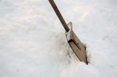 High angle view of snow