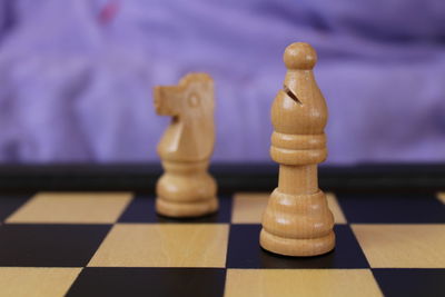 Close-up of chess pieces