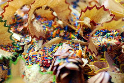 High angle view of multi colored candies