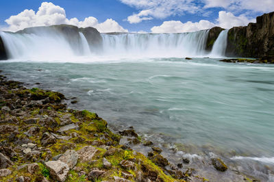 Scenic view of waterfall