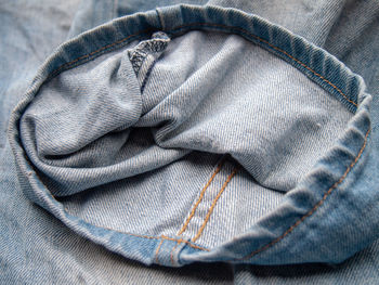 Detail of faded of jeans