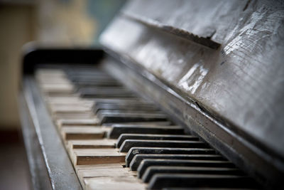 Close-up of piano keys