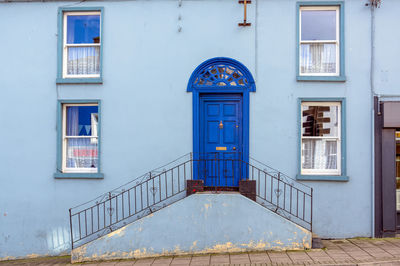 Closed door of building