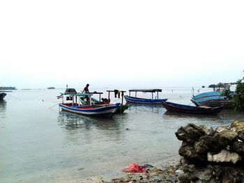 Boat sailing in sea