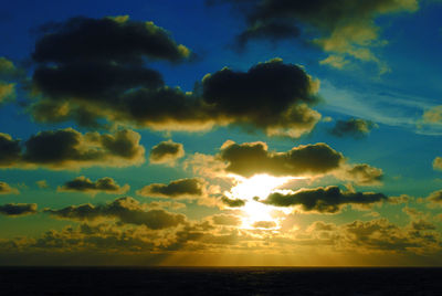 Scenic view of sunset over sea