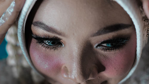 Close-up of woman eyes