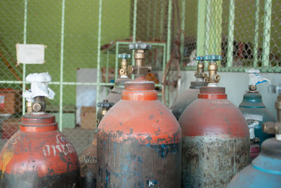 Close-up of bottles