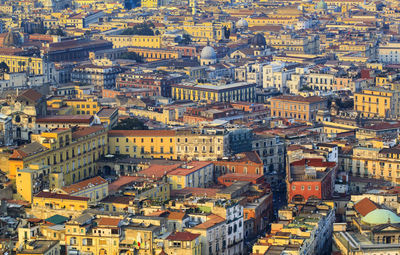 Aerial view of the city of naples with historic and modern buildings