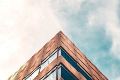 Low angle view of modern building against sky