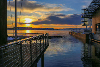 Scenic view of sea at sunset