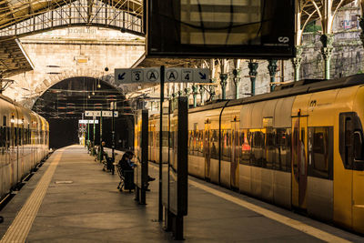 Train on railroad station