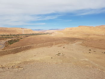 Scenic view of desert against sky