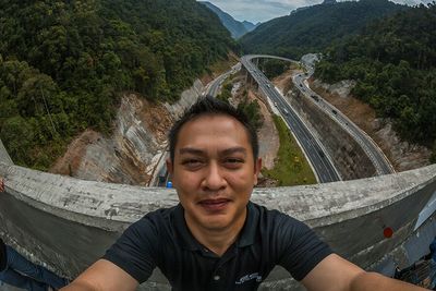 looking at camera