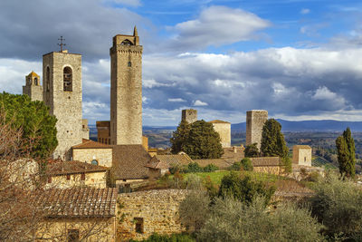 View of san gimignano with towers, italy