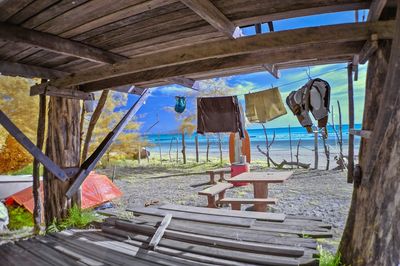 Clothes drying on clothesline