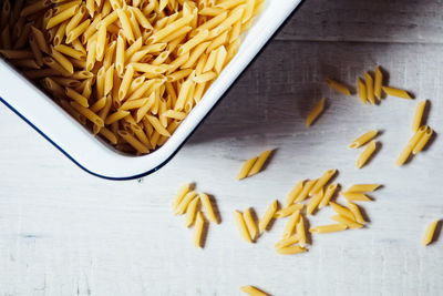 Close-up of food in container on table