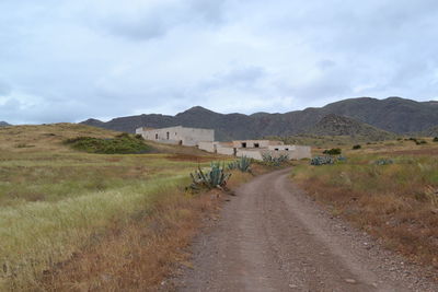 Road by landscape against sky