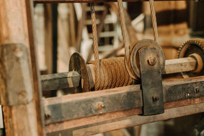 Close-up of rusty machine part