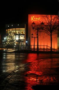 Silhouette of illuminated building at night