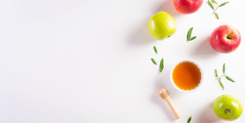 High angle view of fruits on table