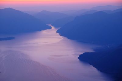 Aerial view of mountains against sky