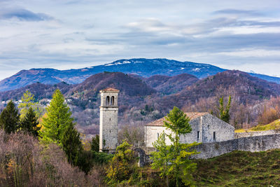 Castle and fortified village of ragogna. middle ages to discover. friuli. italy