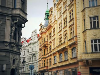 Low angle view of buildings in city